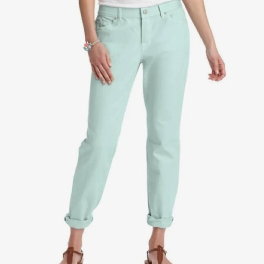 Loft Mint Green Boyfriend Denim Pants